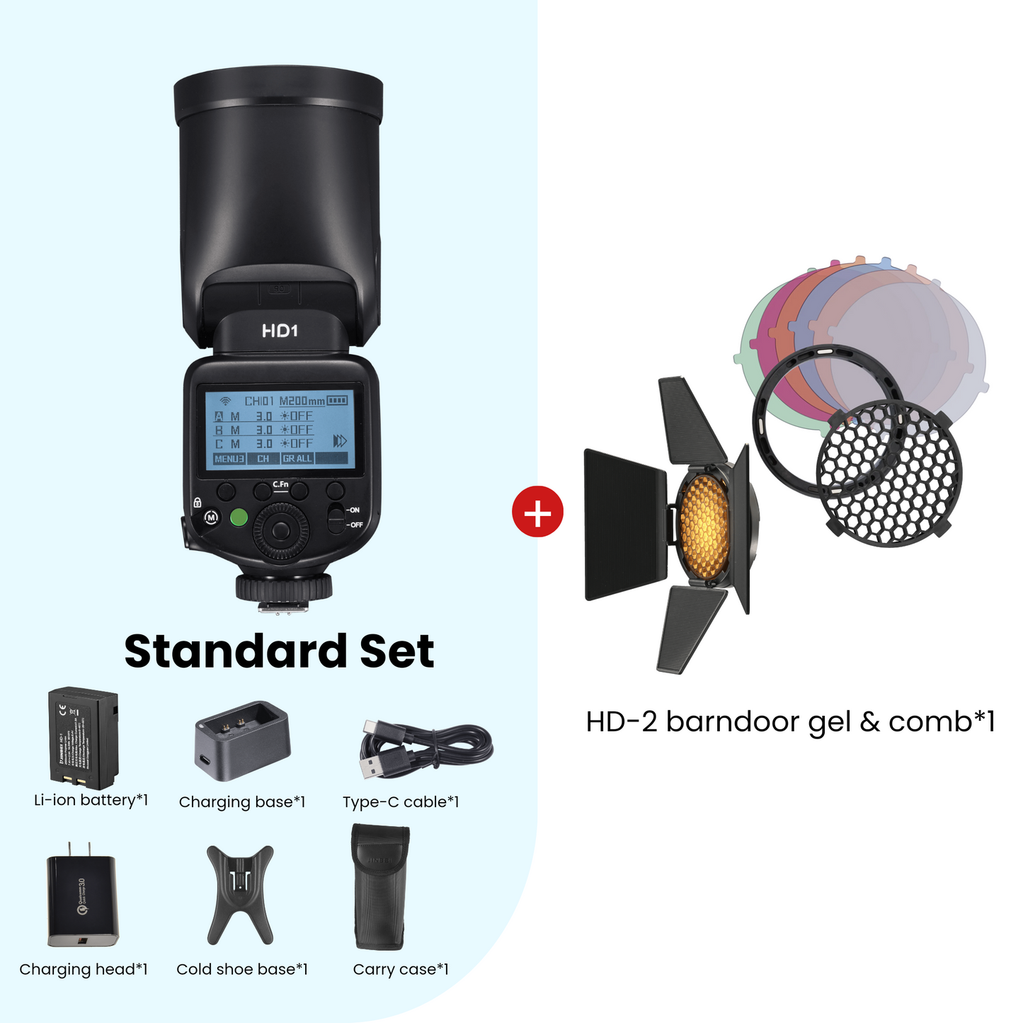 HD-1 Round Head HSS TTL Speedlite Flash Universal (Integrated Hotshoe)