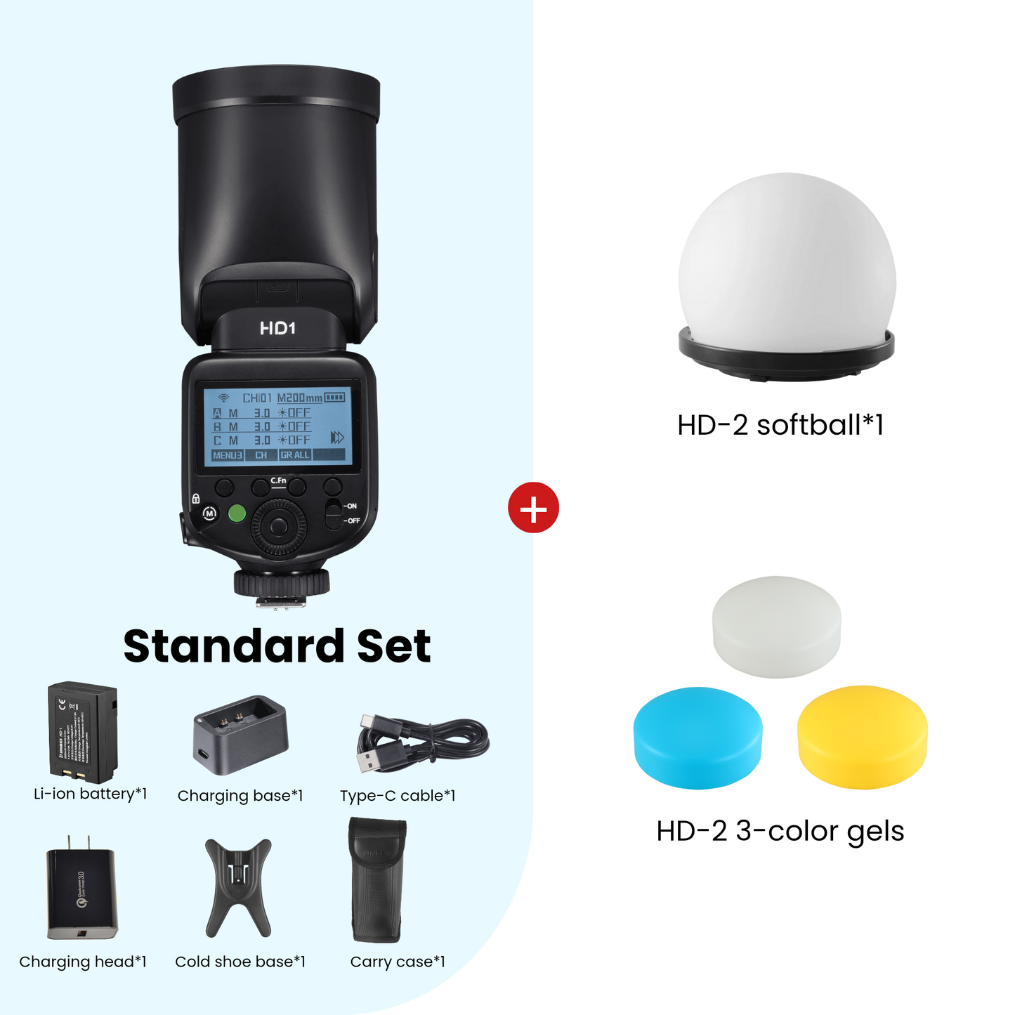 HD-1 Round Head HSS TTL Speedlite Flash Universal (Integrated Hotshoe)
