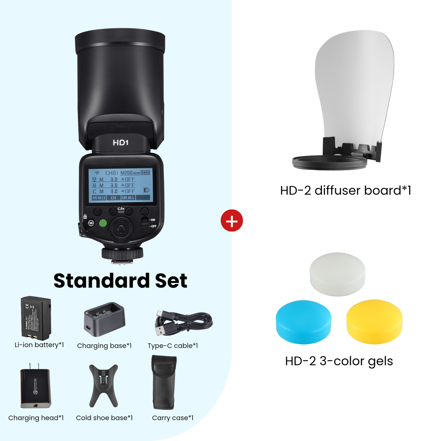 HD-1 Round Head HSS TTL Speedlite Flash Universal (Integrated Hotshoe)