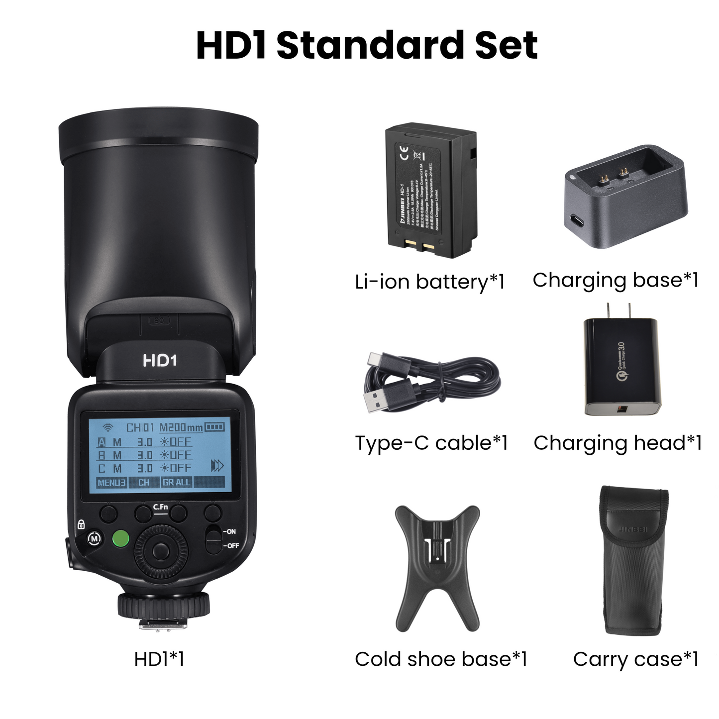 HD-1 Round Head HSS TTL Speedlite Flash Universal (Integrated Hotshoe)