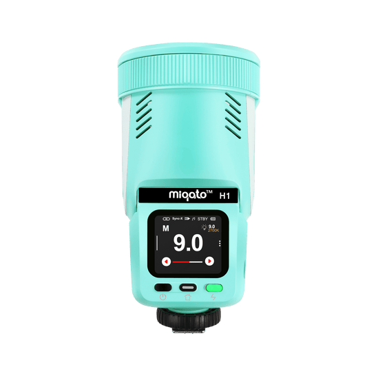 Miqato H1 Round Head HSS TTL LED Speedlite Flash (Universal/Sony) Ocean Blue