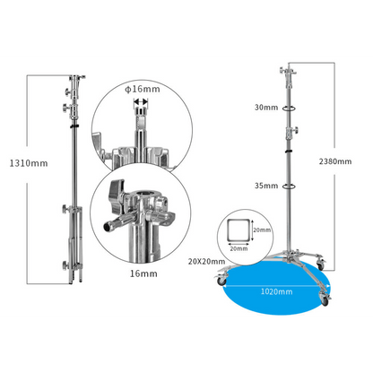 JF-238A Studio Light Stand (With Wheels)