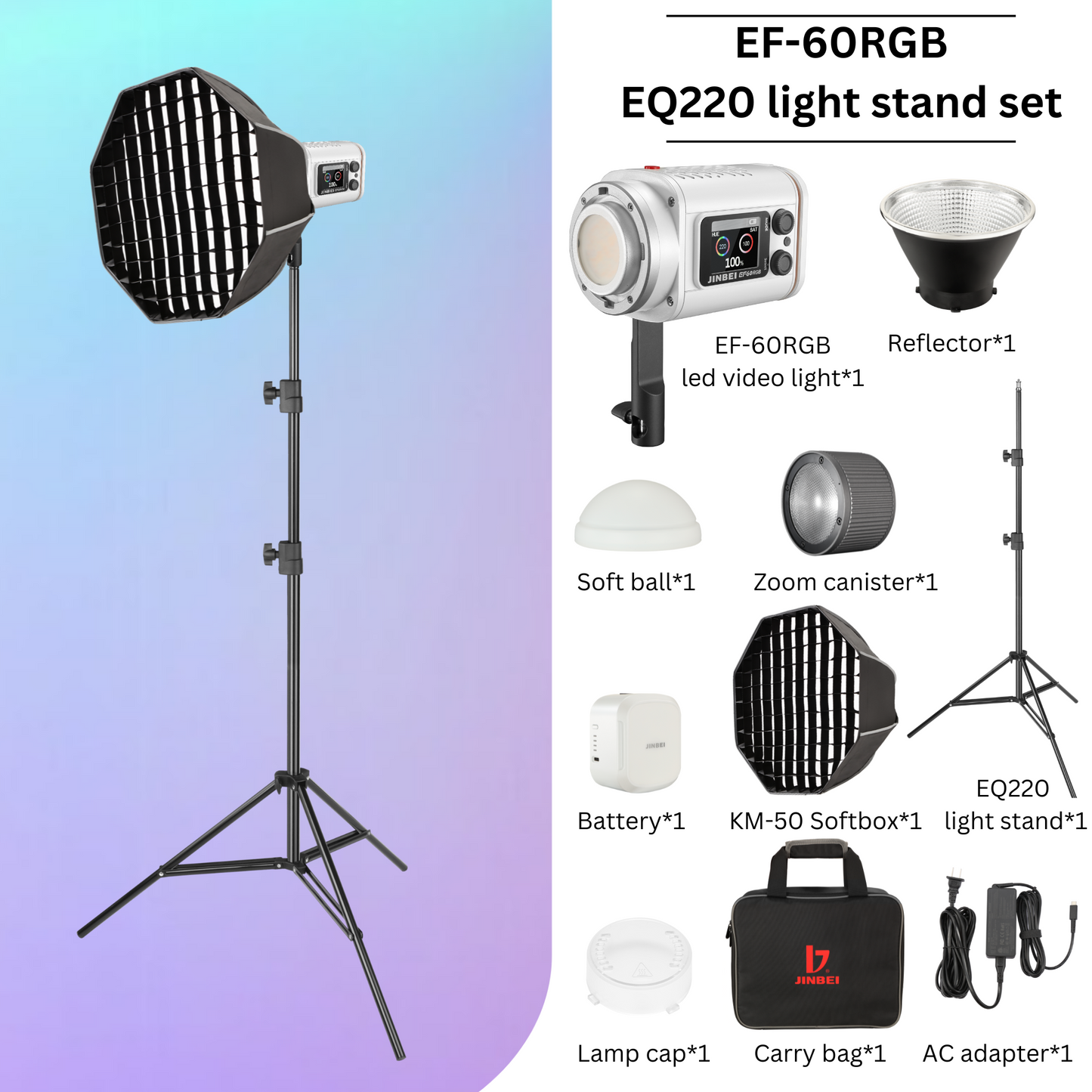 EF60RGB Portable Full Color LED Light (Pearl White)