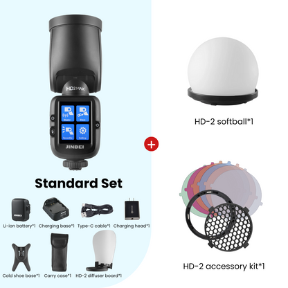 HD-2Max Round Head HSS TTL Speedlite Flash (Sony Hotshoe)