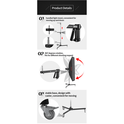 JB16-2003 Handled Light Stand