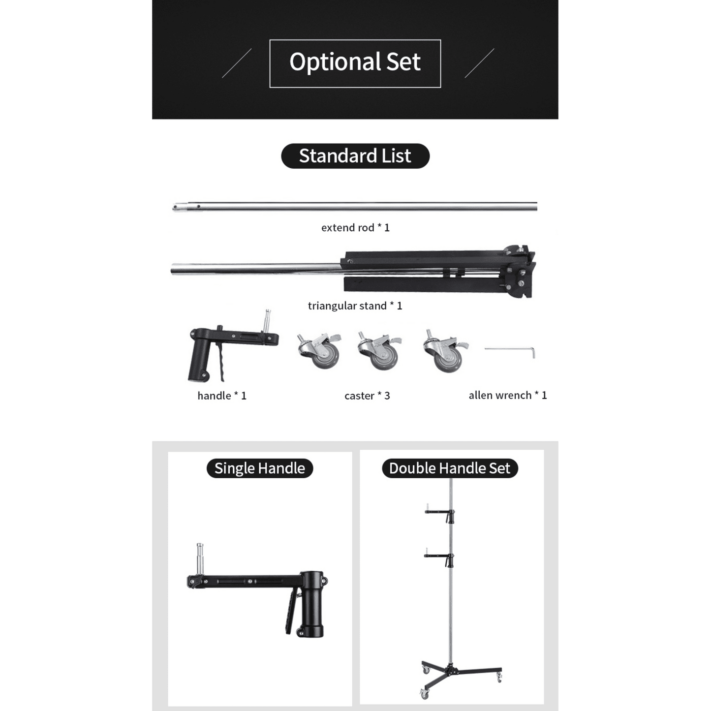 JB16-2003 Handled Light Stand