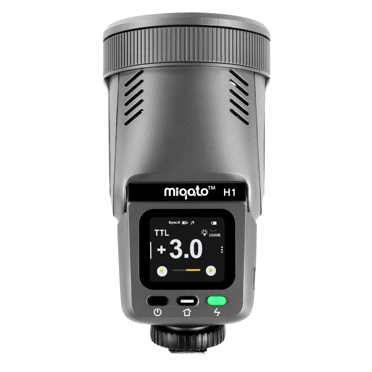 Miqato H1 Round Head HSS TTL LED Speedlite Flash (Universal/Sony) Metallic Grey