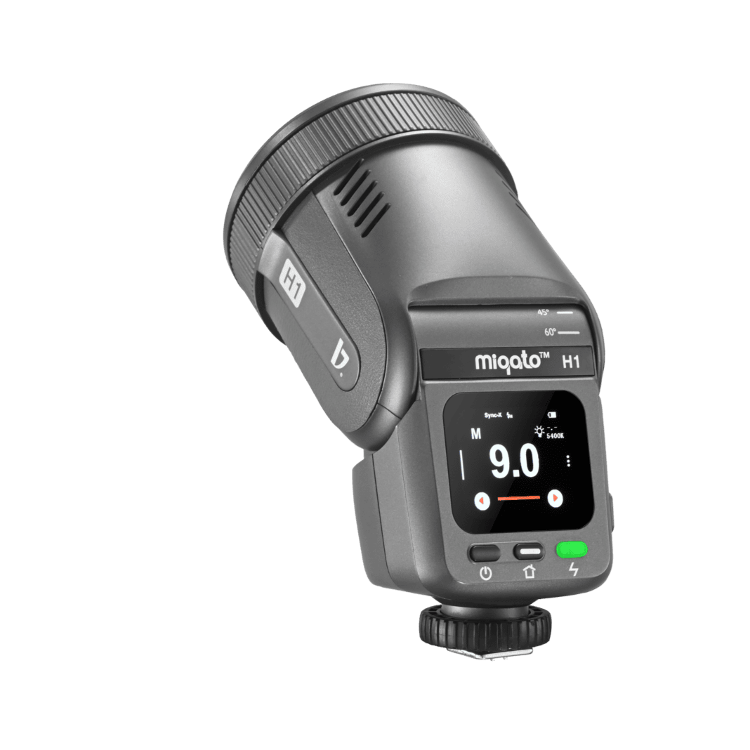 Miqato H1 Round Head HSS TTL LED Speedlite Flash (Universal/Sony) Metallic Grey