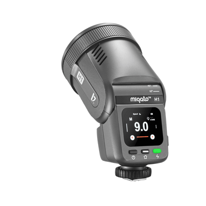 Miqato H1 Round Head HSS TTL LED Speedlite Flash (Universal/Sony) Metallic Grey