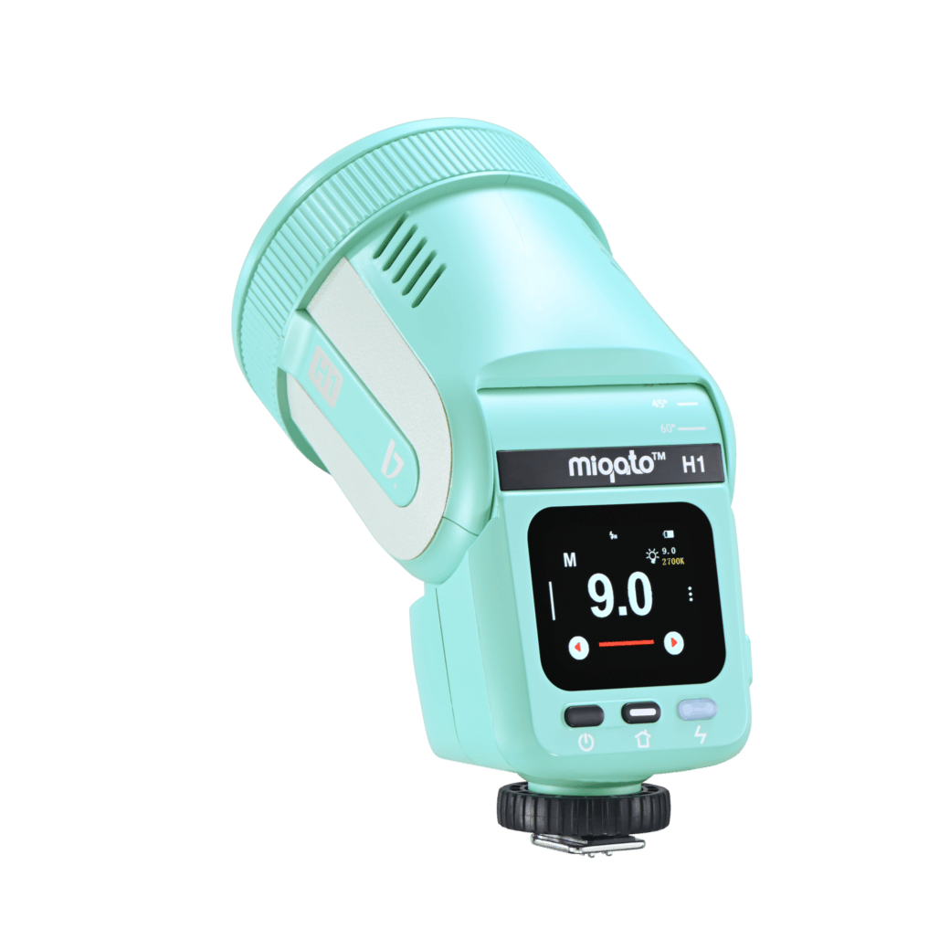 Miqato H1 Round Head HSS TTL LED Speedlite Flash (Universal/Sony) Ocean Blue