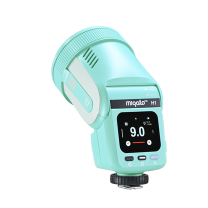 Miqato H1 Round Head HSS TTL LED Speedlite Flash (Universal/Sony) Ocean Blue