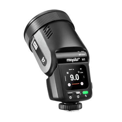 Miqato H1 Round Head HSS TTL LED Speedlite Flash (Universal/Sony) Gemstone Black