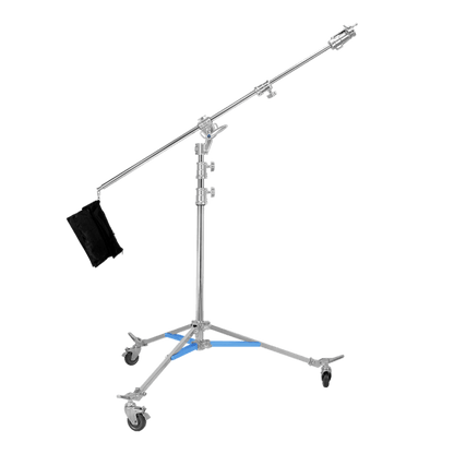 M-8 2-In-1 Steel Boom Light Stand (With Wheels)