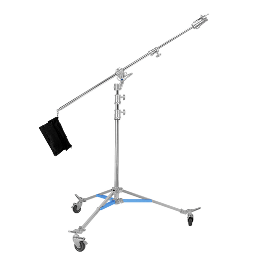 M-8 2-In-1 Steel Boom Light Stand (With Wheels)